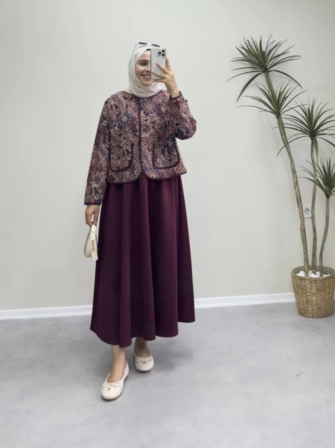 Puf Kloş Etek ~ Bordo