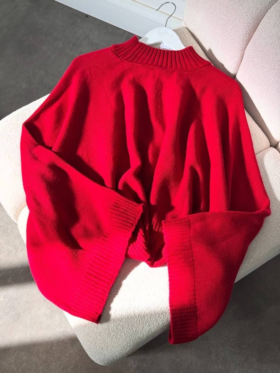 Kırmızı Yarasa Kol Kazak- Standart