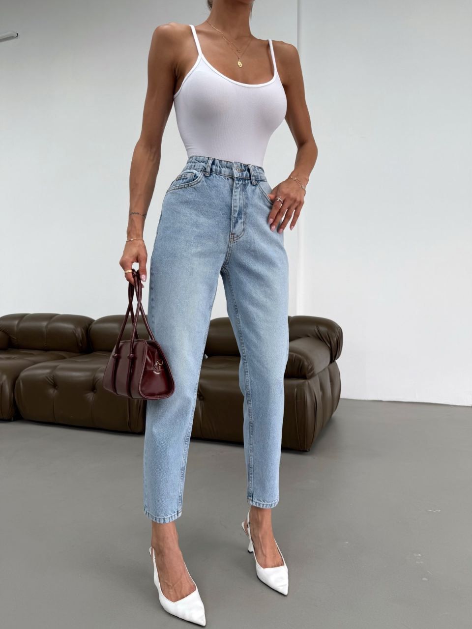 Kadın Kot Pantolon Mom