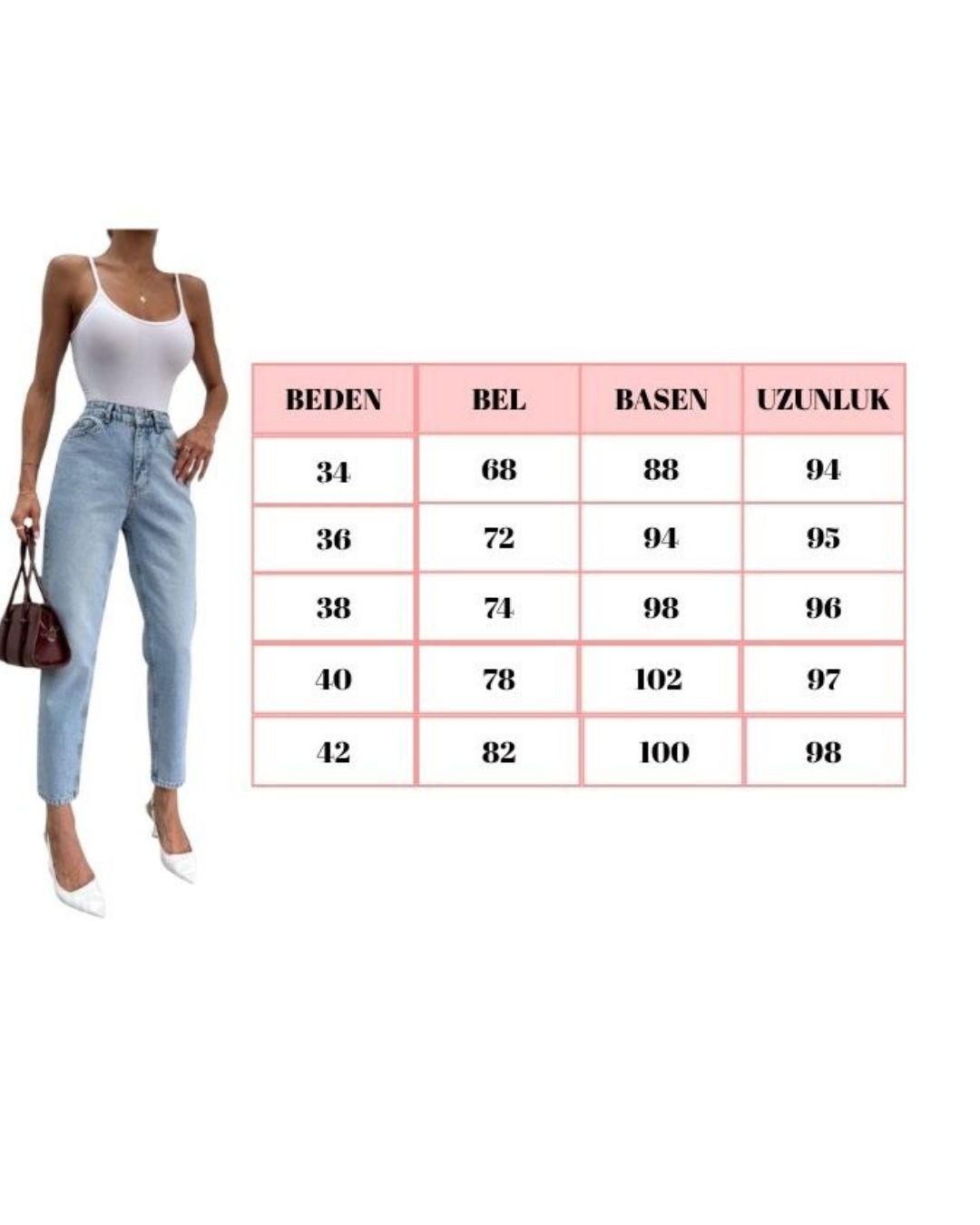 Kadın Kot Pantolon Mom