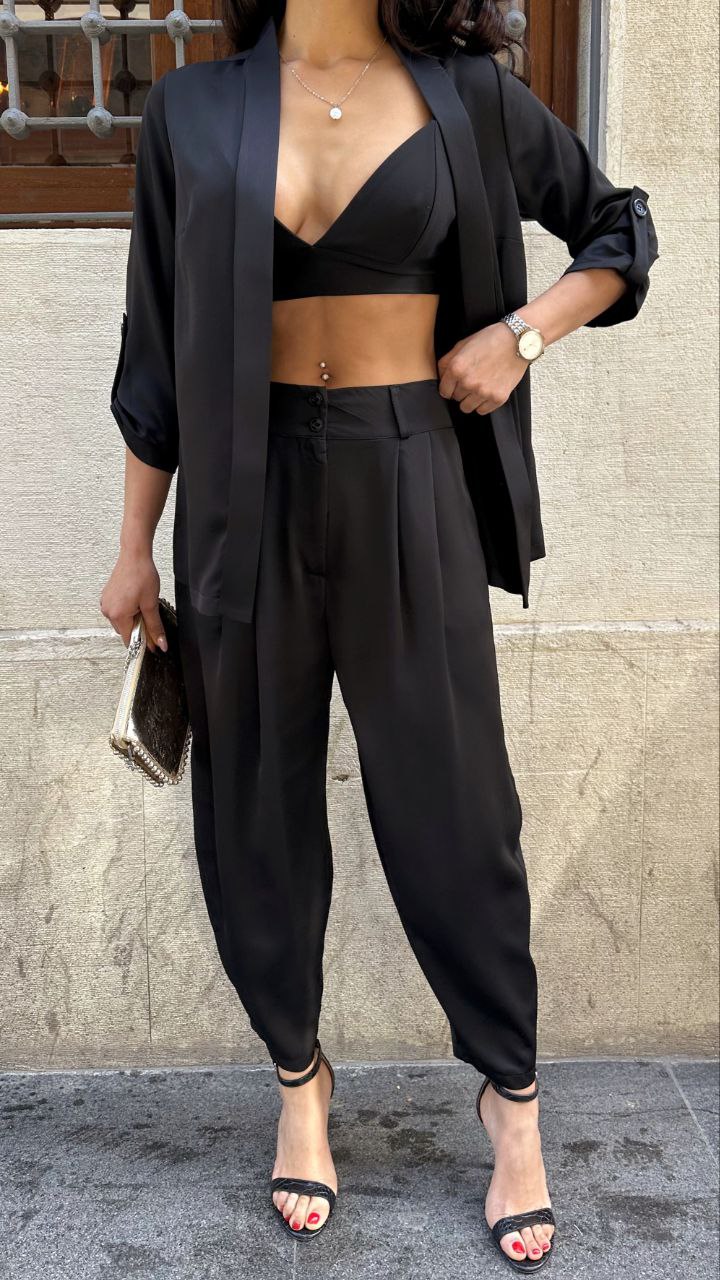 Kadın Likralı Şalvar Kesim Pantolon