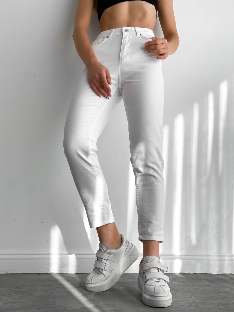 Kadın Kot Pantolon Mom Likralı