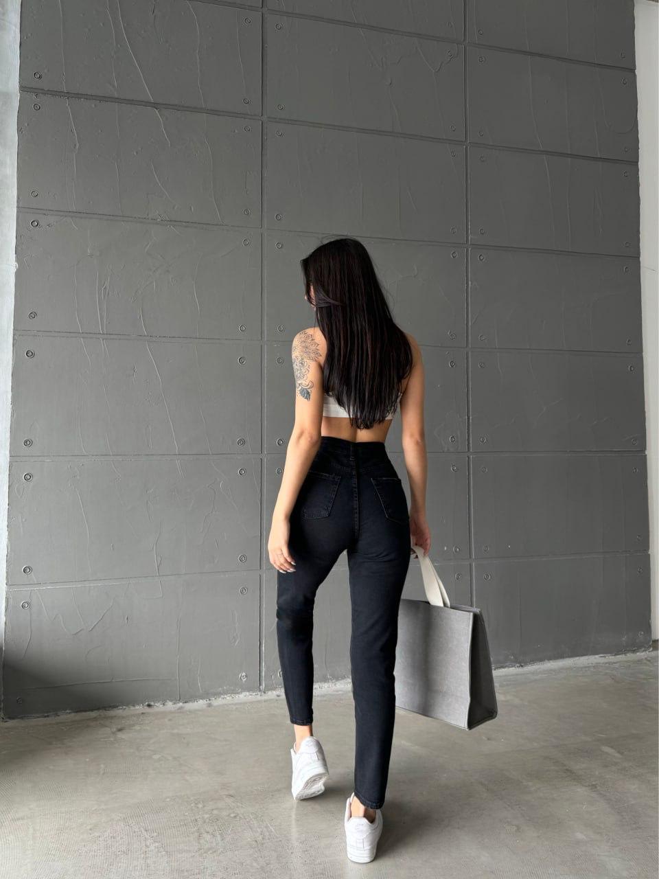 Kadın Kot Pantolon Mom Pençli