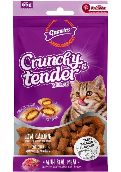 Gnawlers Kedi Ödülü Crunchy & Tender Somonlu 65 gr (4 ADET)