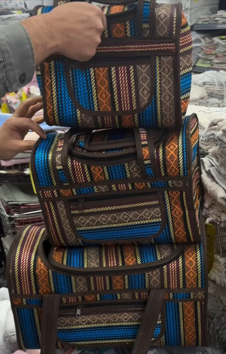 3 BOY   HASIR İŞLEMELİ ÇANTA