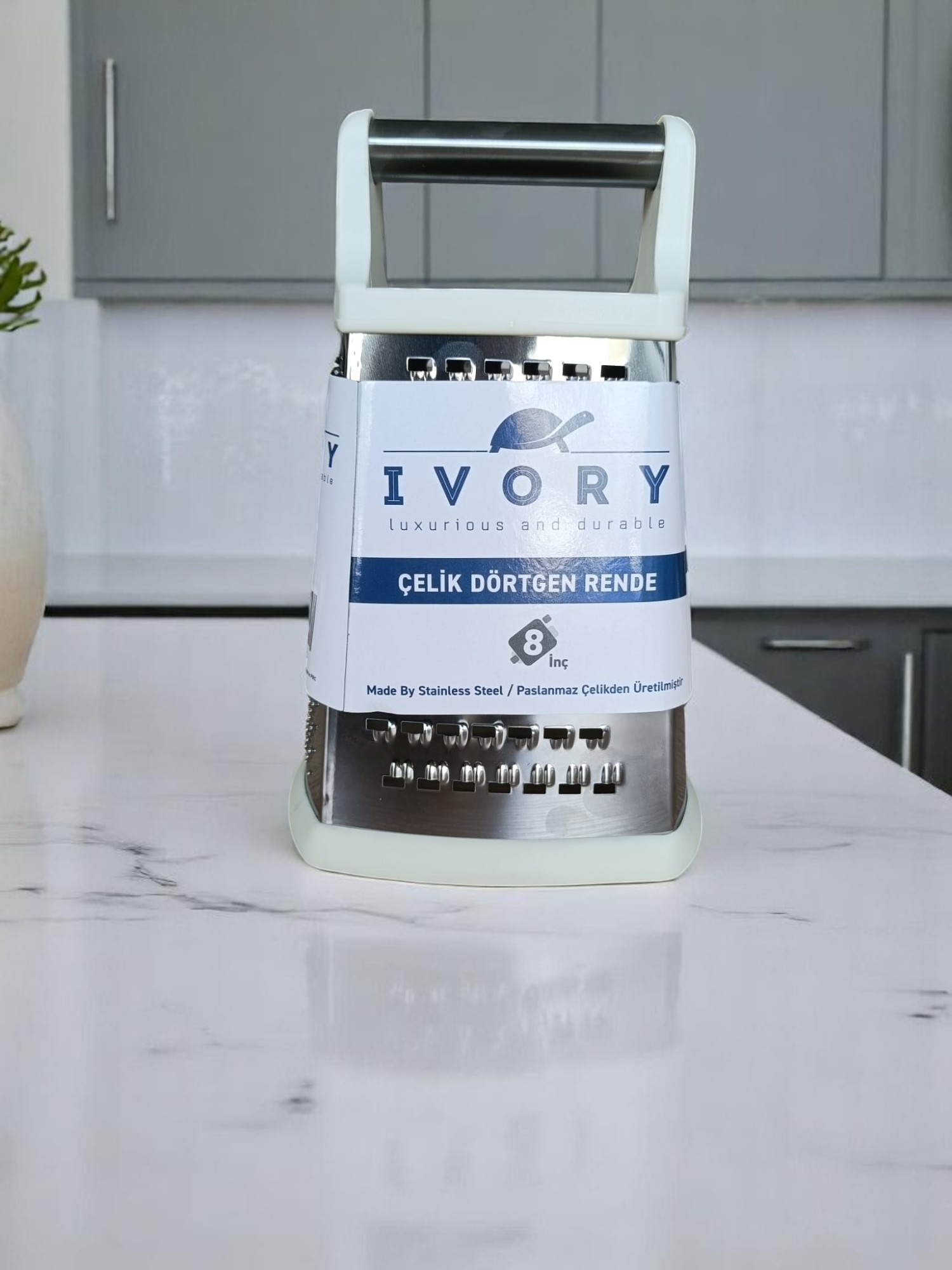 Ivory PASLANMAZ ÇELİK RENDE BEYAZ KARE