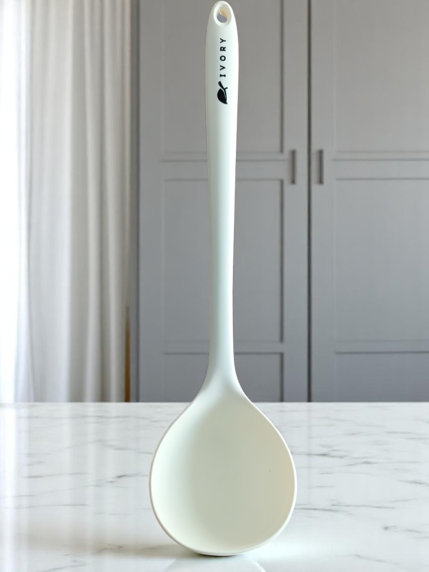 Ivory Silikon Kepçe Uzun Saplı Beyaz Renk 35 cm