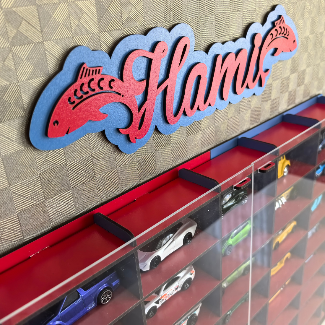 Pleksi Kapaklı 1/64 Ölçek 50Araçlık Hotwheels Matchbox metal araç Uyumlu Model Oyuncak Araba Rafı