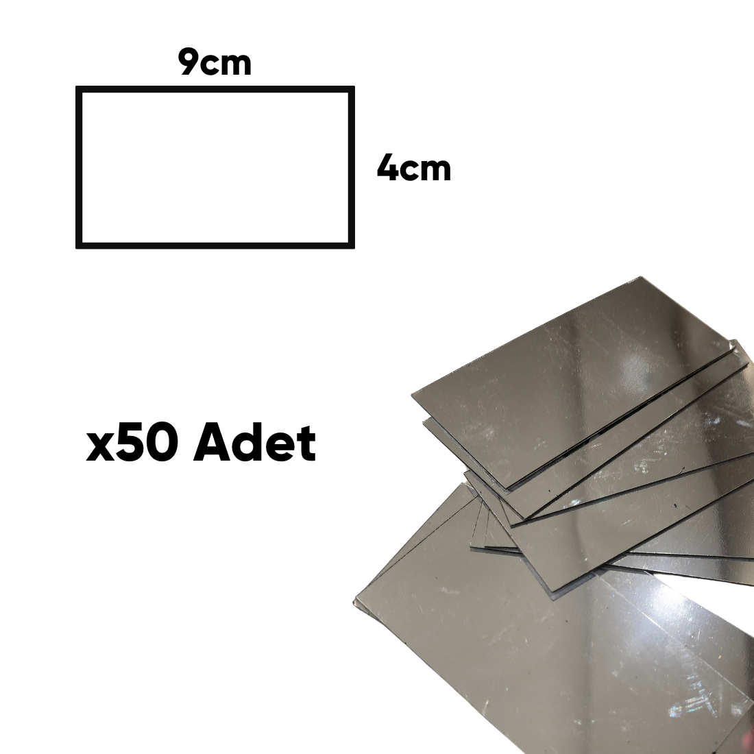 Dekoratif Pleksi Kendinden Yapışkanlı  Gümüş Akrilik Ayna