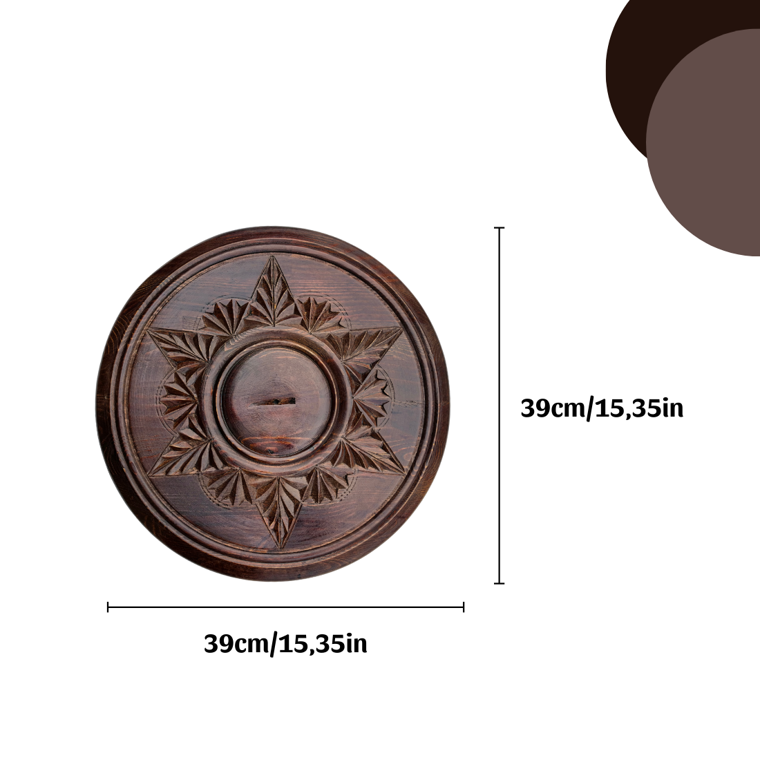 El yapımı ahşap tavan madalyonu, Masif Ahşap Oymalı el yapımı tavan göbeği