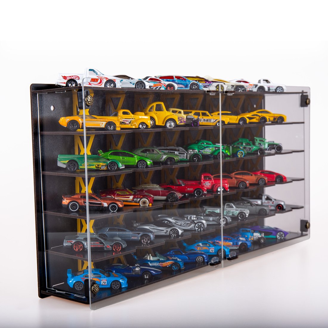 Pleksi Kapak 48 Araçlık 1/64 Hotwheels, Matchbox Uyumlu Hobi Oyuncak Araba Rafı Koleksiyon Model Araba Garajı