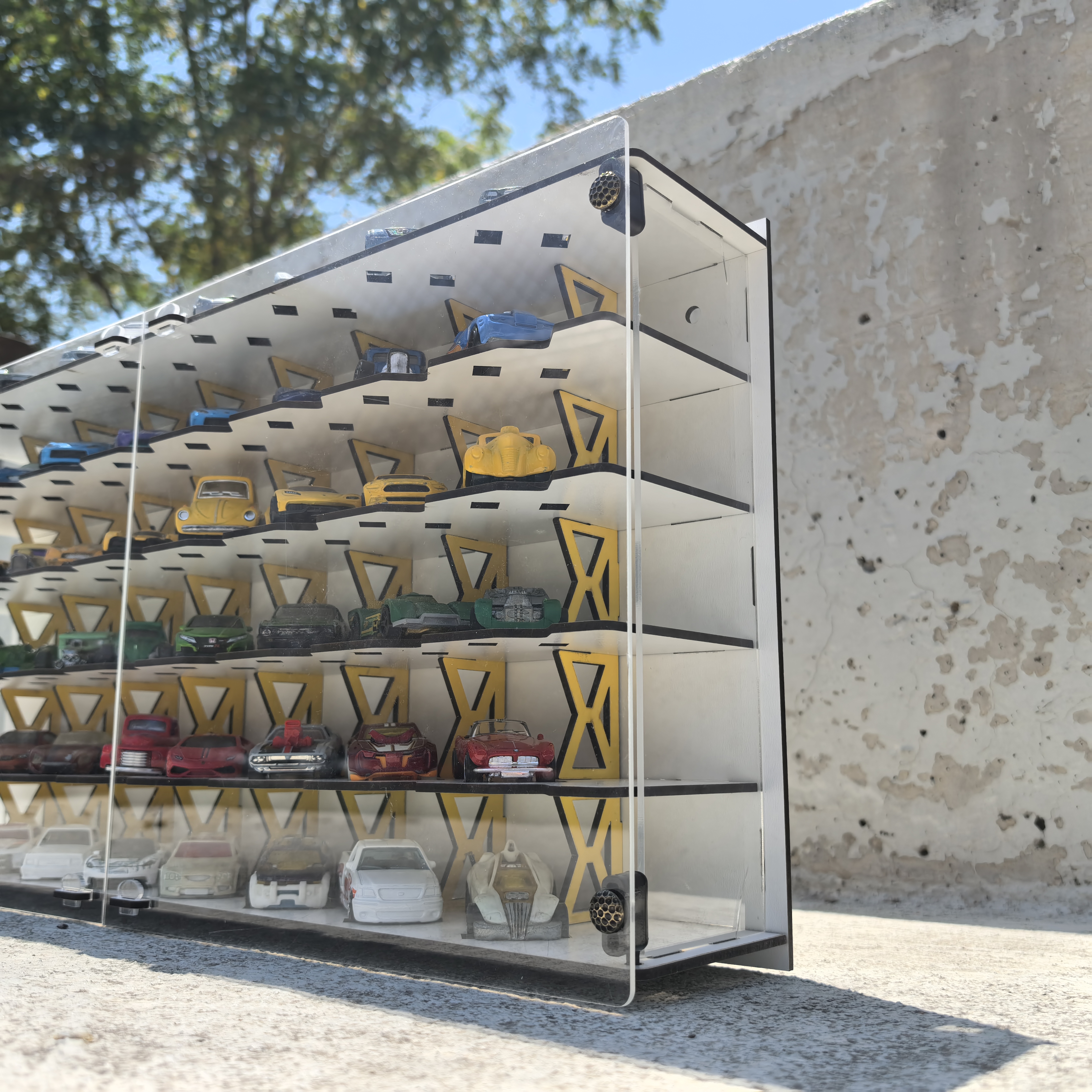 Pleksi Kapak 48 Araçlık 1/64 Hotwheels, Matchbox Uyumlu Hobi Oyuncak Araba Rafı Koleksiyon Model Araba Garajı