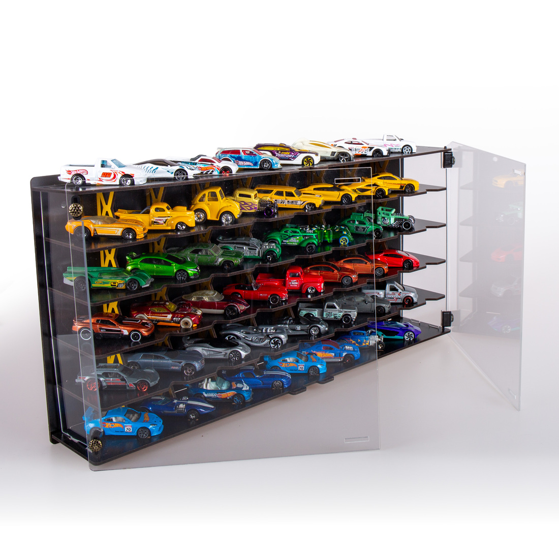 Pleksi Kapak 48 Araçlık 1/64 Hotwheels, Matchbox Uyumlu Hobi Oyuncak Araba Rafı Koleksiyon Model Araba Garajı