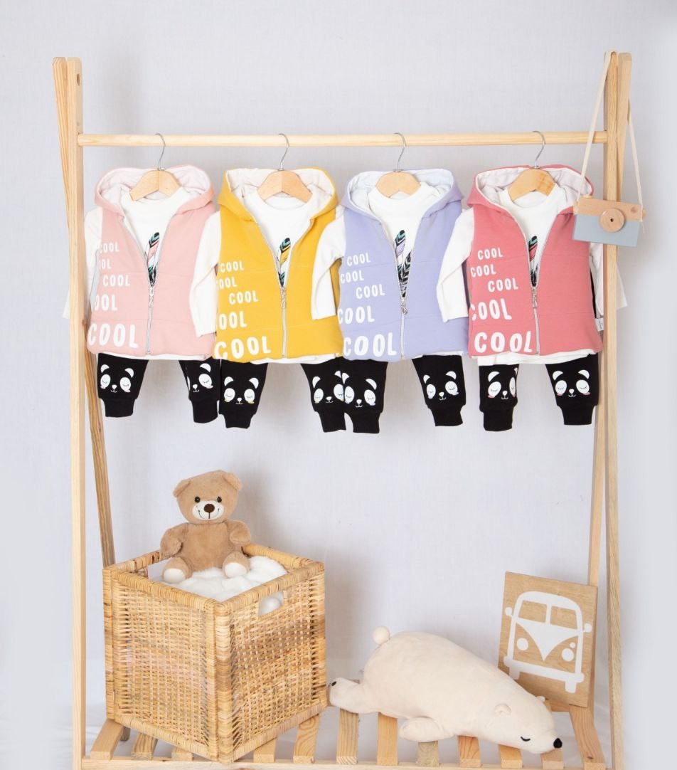 COOL BASKILI YELEKLİ 3'LÜ TAKIM