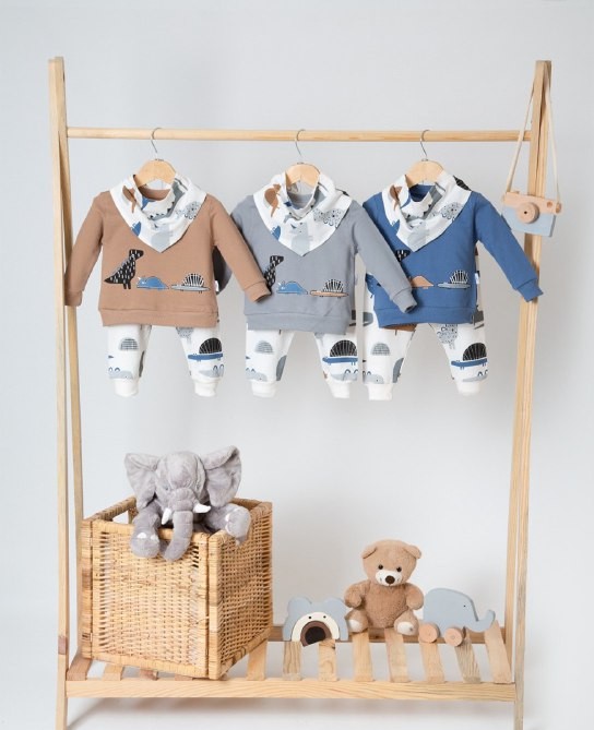 RENKLİ DİNAZORLAR BASKILI 2'Lİ TAKIM