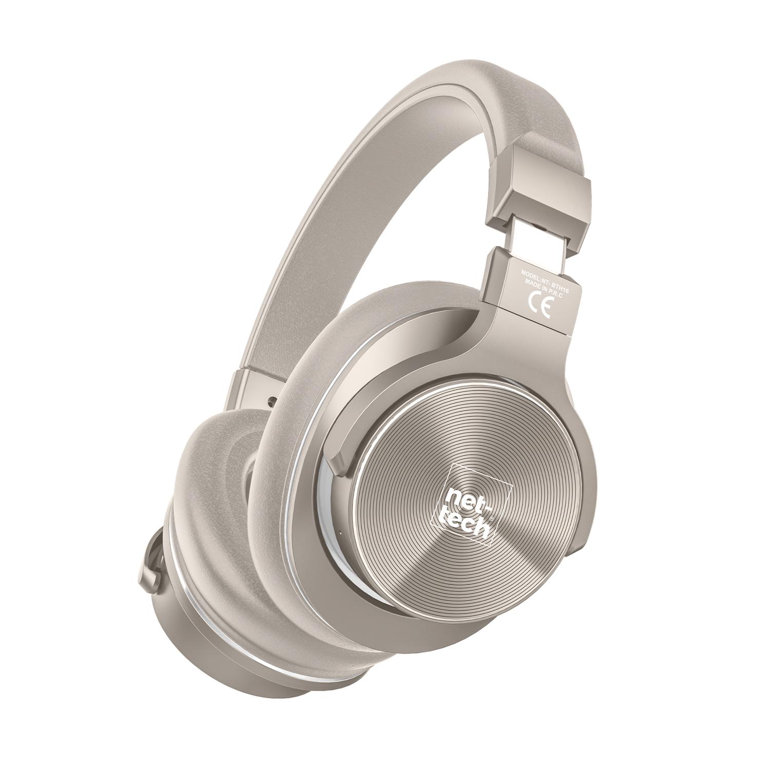 Kulak Üstü Bluetooth Kulaklık (Krem)