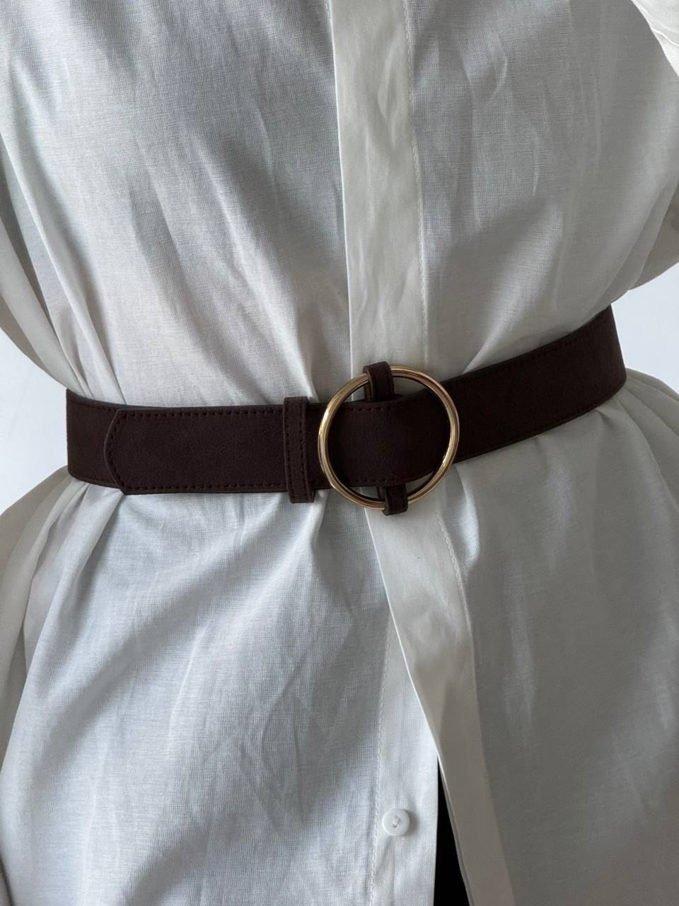 Gold tokalı süet kemer