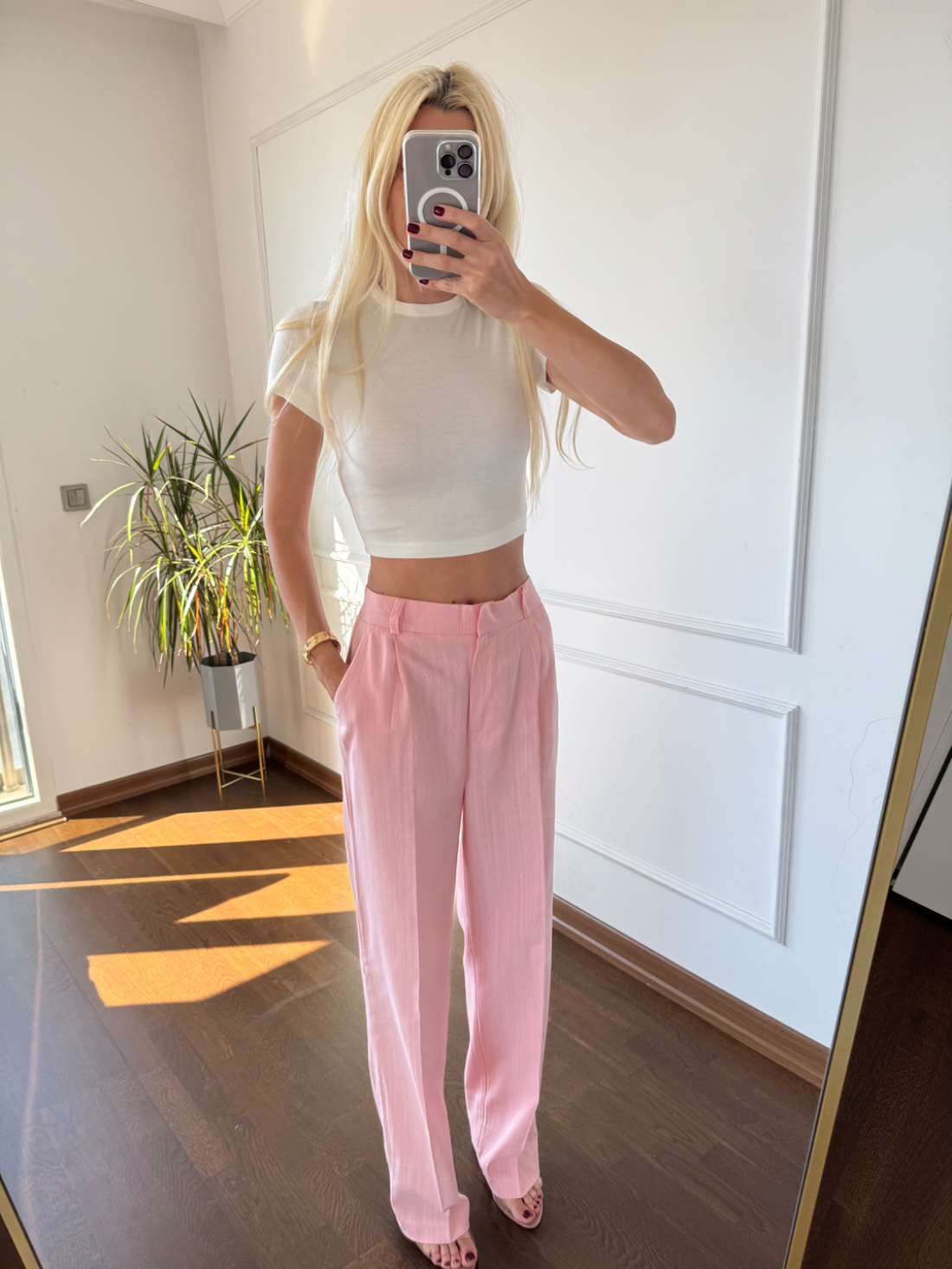 Pembe Yazlık Pantolon