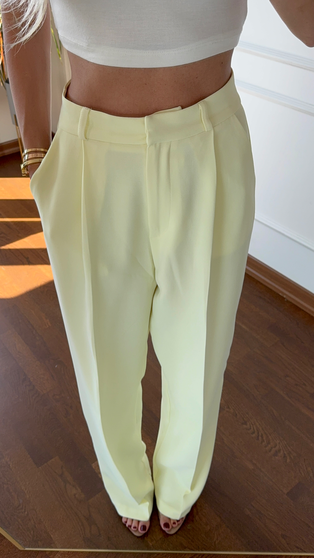 Sarı Bol Paça Pantolon