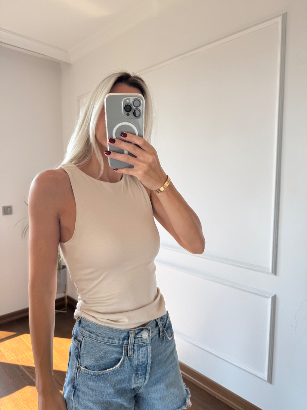 Halter Yaka Bluz Taş