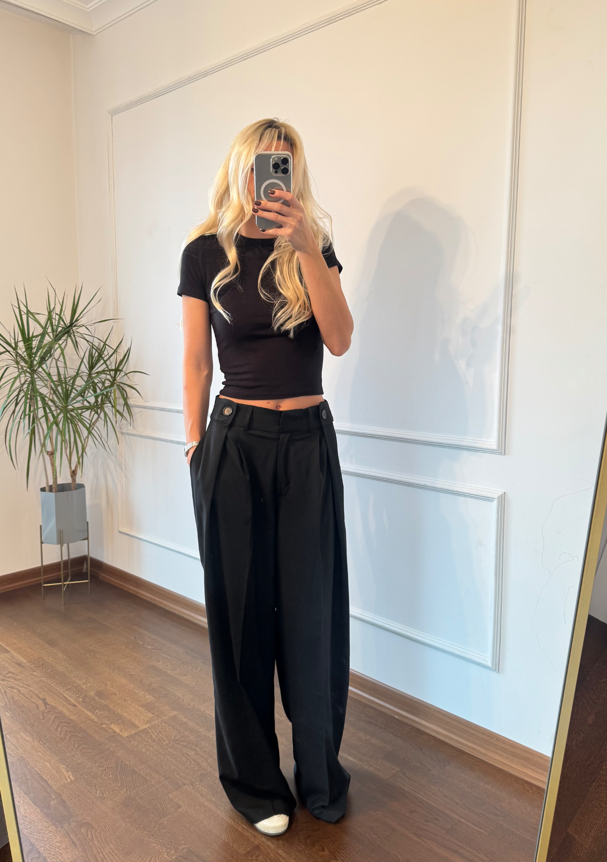 Siyah Palazzo Pantolon