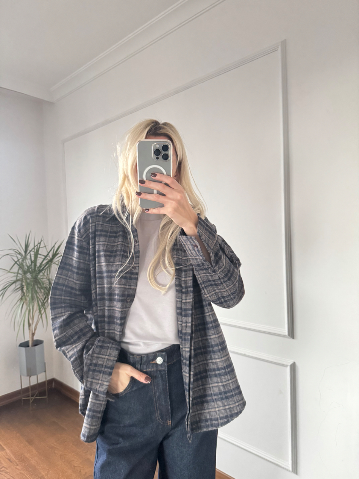 Lacivert Oduncu Gömlek