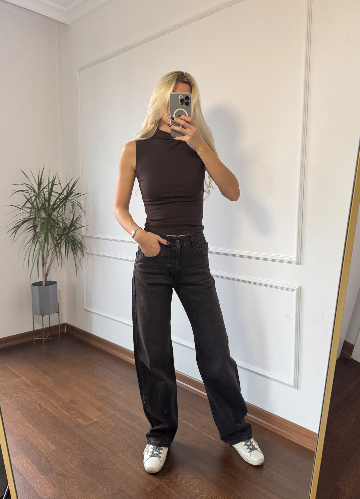 Koyu Kahve Loose Fit Jean