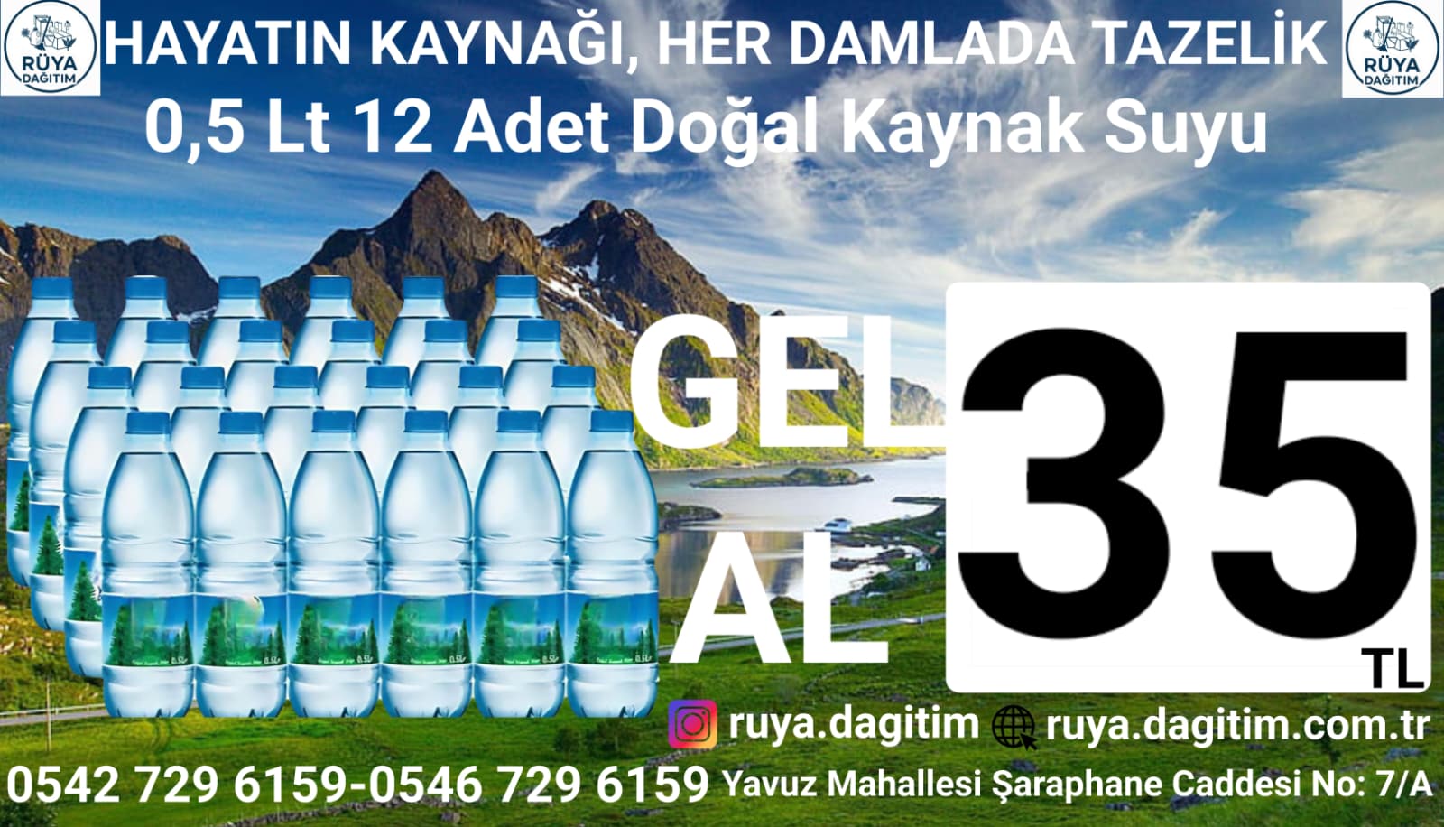 0,5 LT 12 ADET PET SU