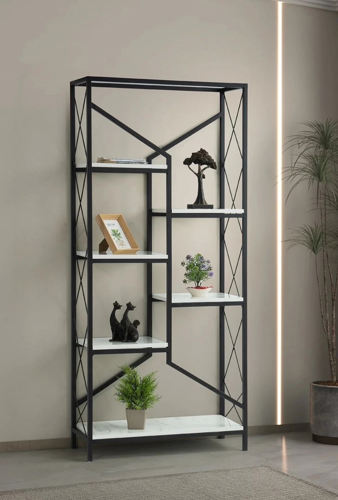 Çok Katlı Metal Raf Kitaplık