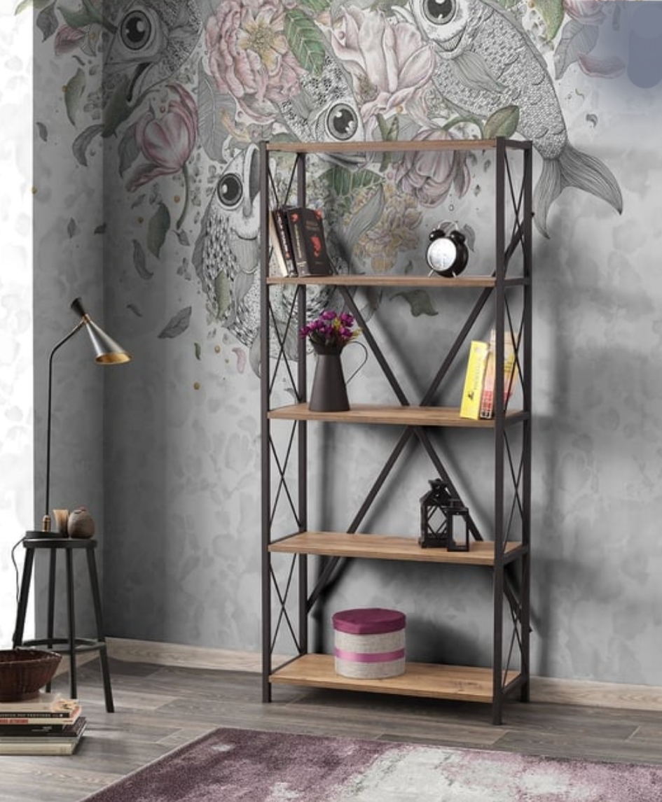 Dekoratif Metal Kitaplık