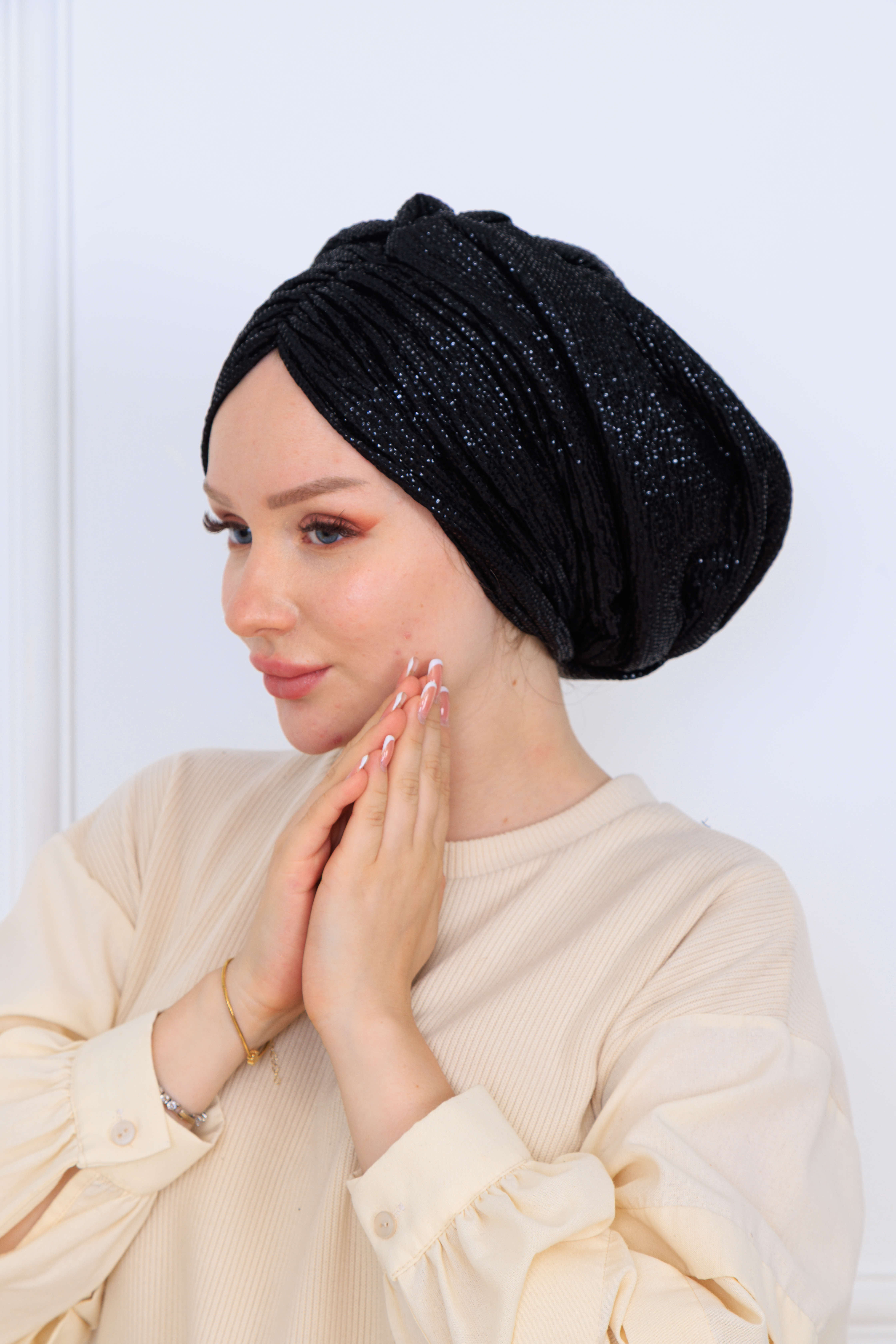 drapeli dolgulu parlak lücce bone