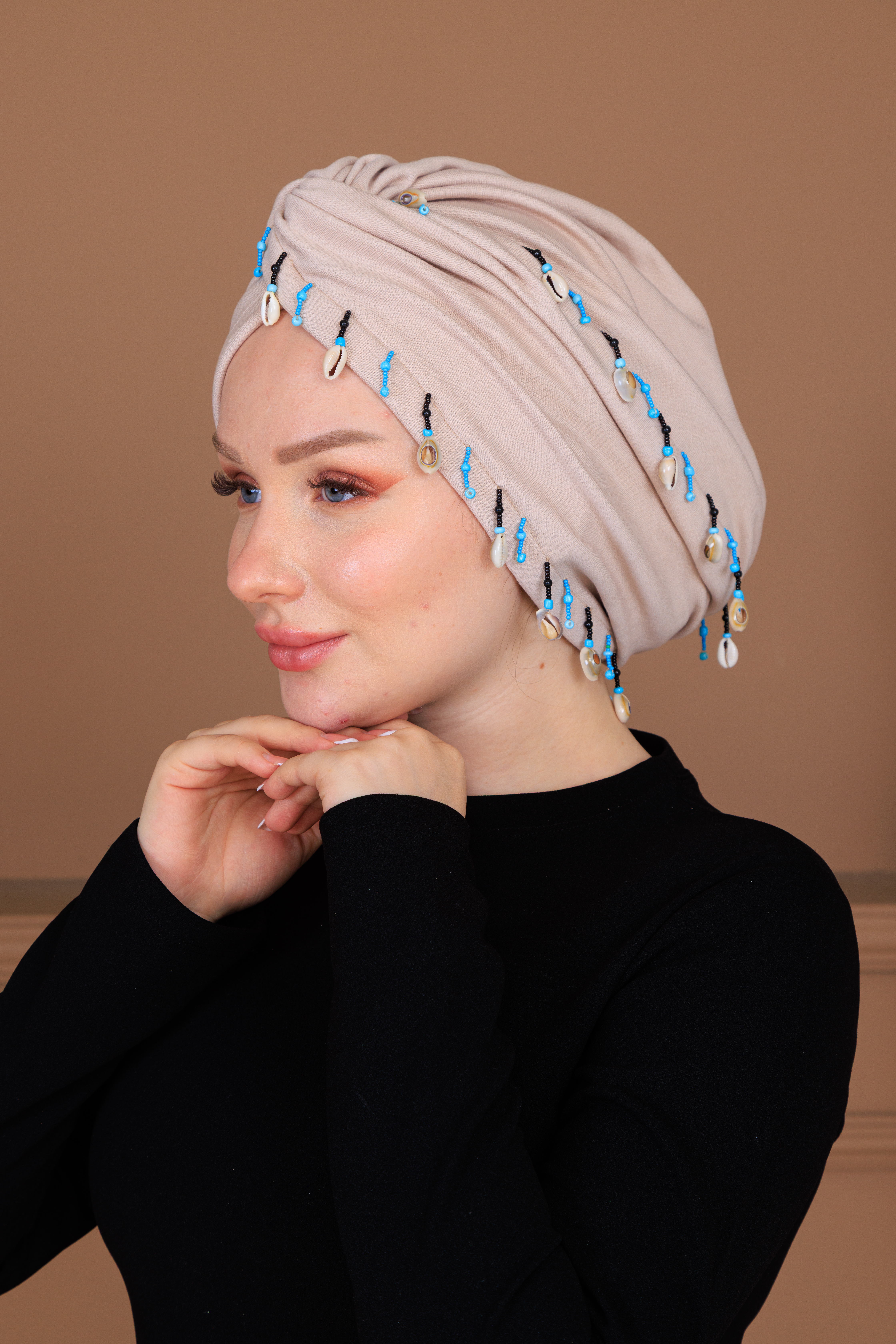 dolamalı deniz kabuklu bone