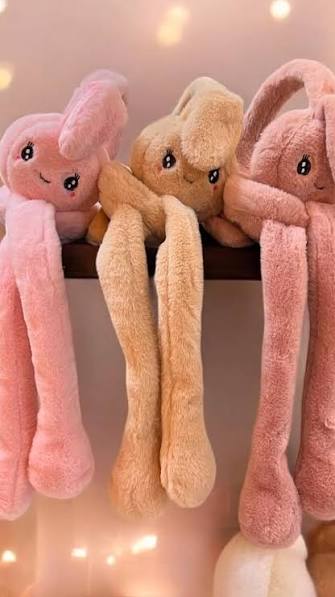 Kadın/kız Hareketli Tavşan Kulaklı Peluş Kulaklık