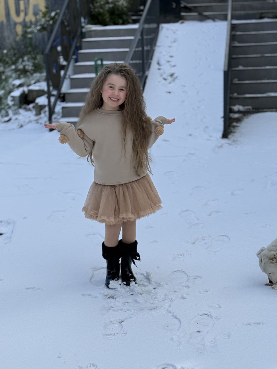 Tütü Etek & Ponponlu 3 İplik Sweat Takım