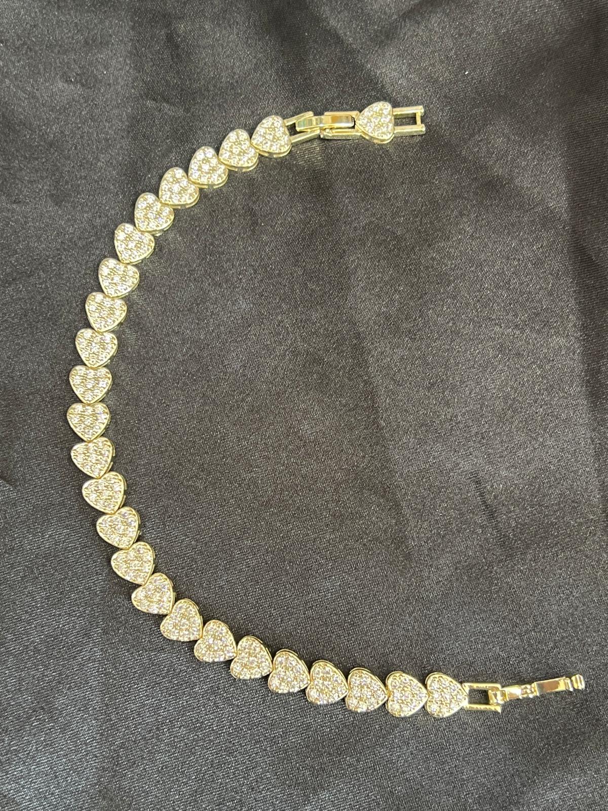 Kalp model taşlı xuping bileklik