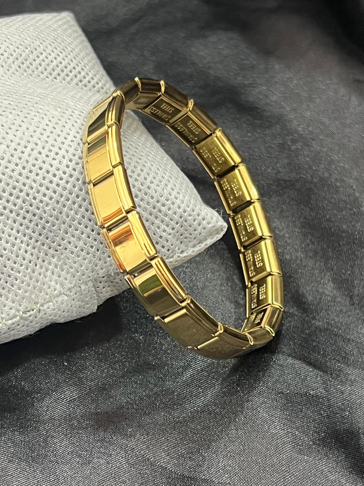 Gold renk çelik İtalyan bileklik