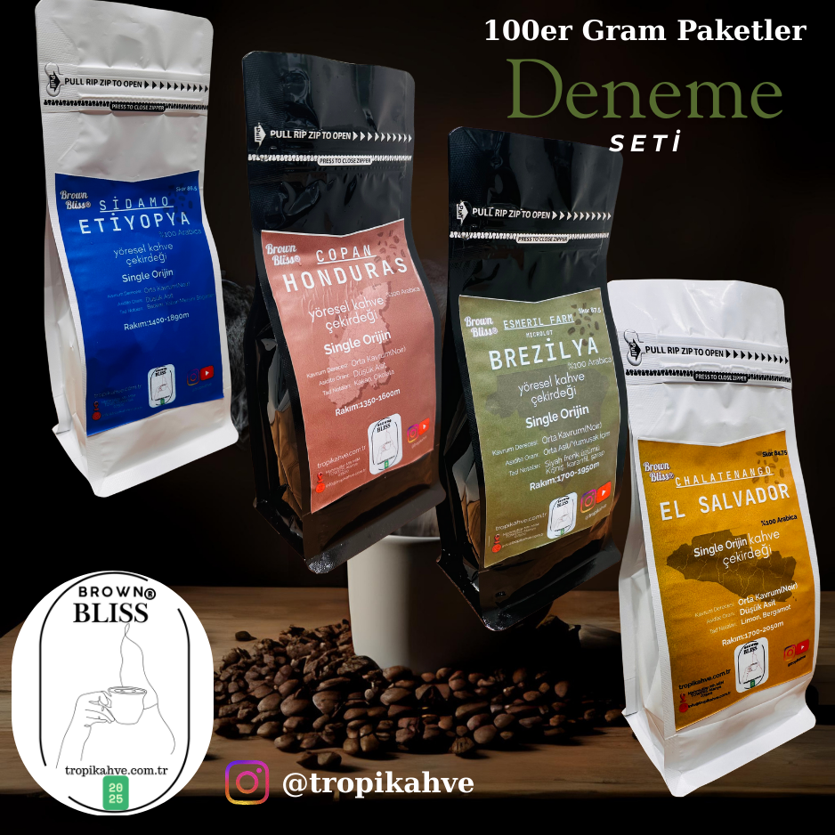 BrownBliss®️ Çekirdek Kahve - 4'lü Deneme Paketi(400gram)