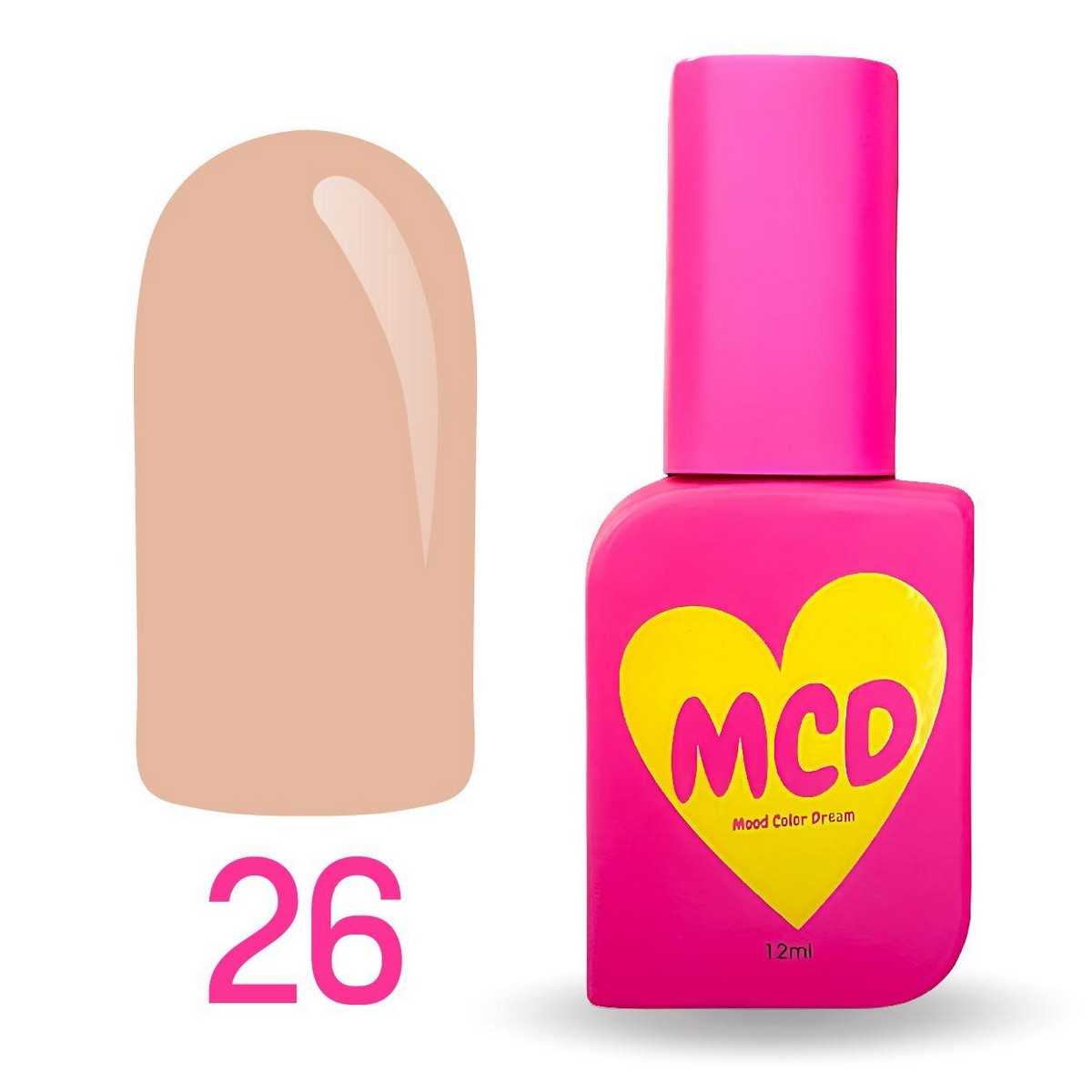 MCD Kalıcı Oje No: 026 Hema-Free Yüksek Pigmentli Alerji Karşıtı Profesyonel Seri 12 ml