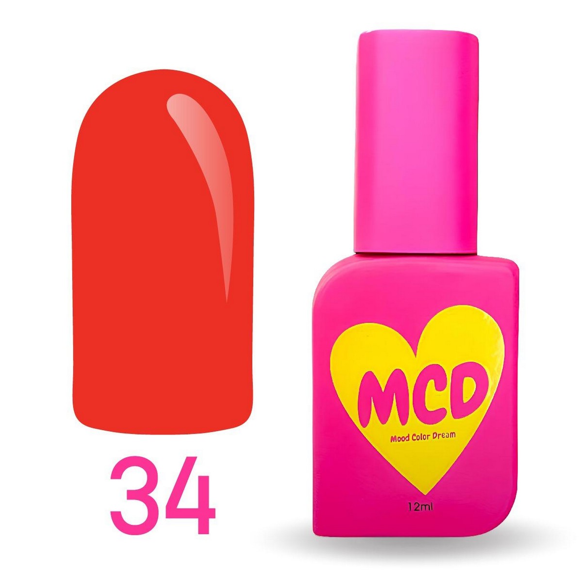 MCD Kalıcı Oje No: 034 Hema-Free Yüksek Pigmentli Alerji Karşıtı Profesyonel Seri 12 ml
