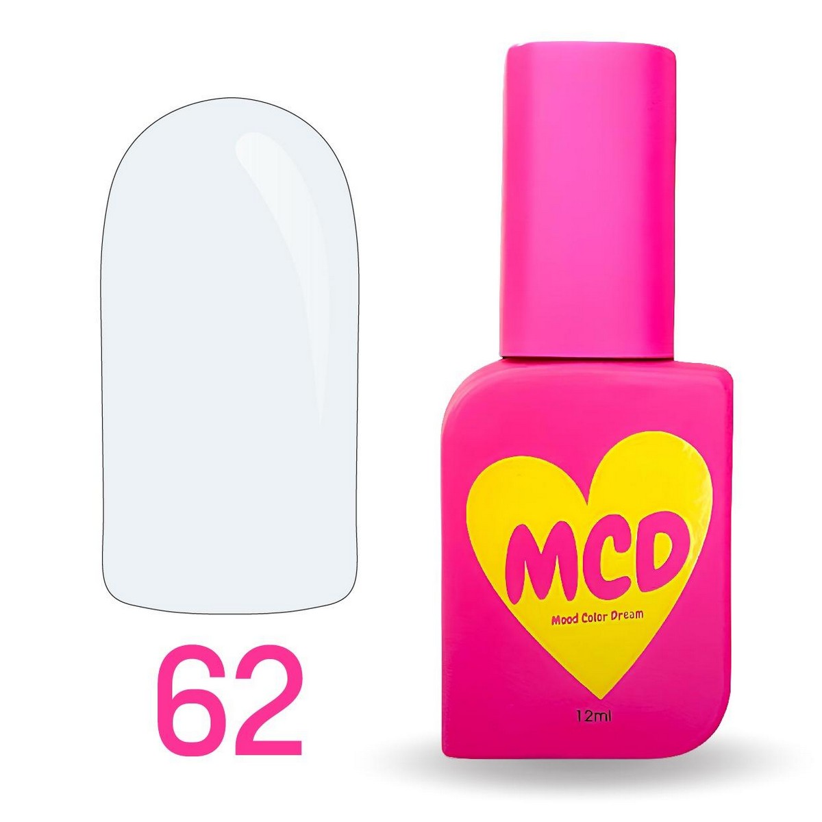 MCD Kalıcı Oje No: 062 Hema-Free Yüksek Pigmentli Alerji Karşıtı Profesyonel Seri 12 ml