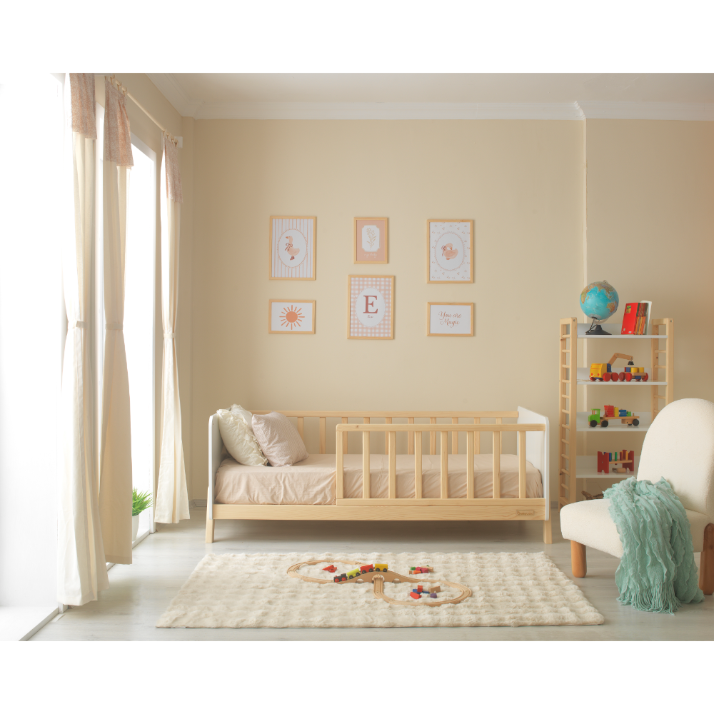 Suny - MDF Başlıklı Dikdörtgen Çıtalı Karyola