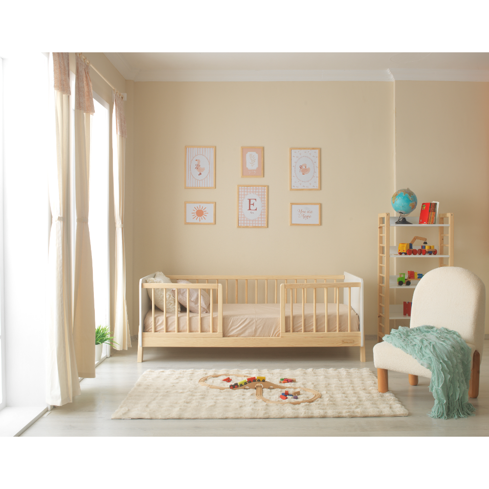 Suny - MDF Başlıklı Orta Kapılı Yuvarlak Çıtalı Karyola