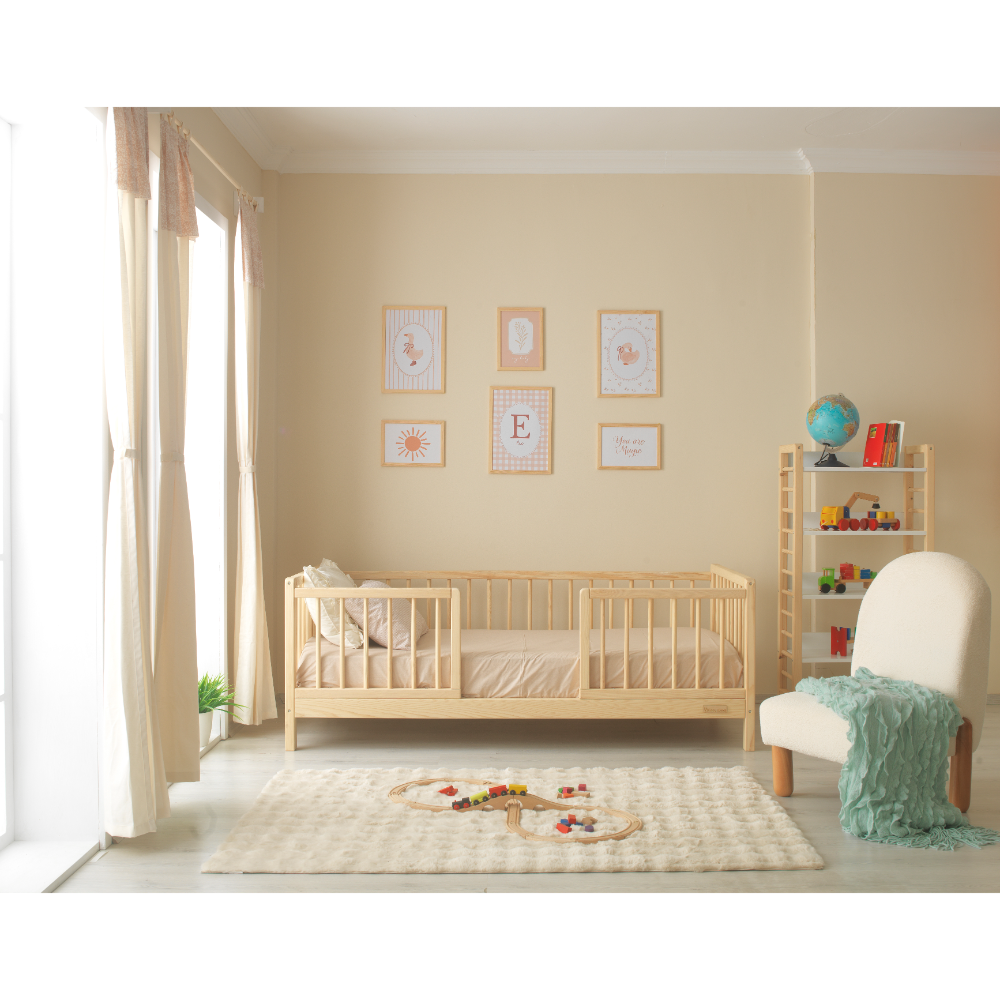 Nova - Natural Orta Kapılı Yuvarlak Çıtalı Karyola