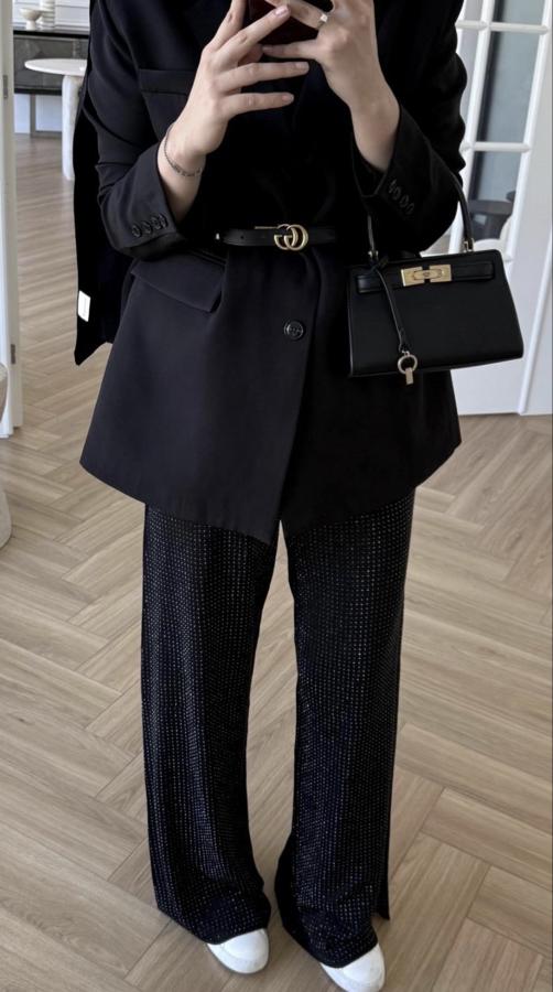 Merserize Shine Pantolon - Siyah