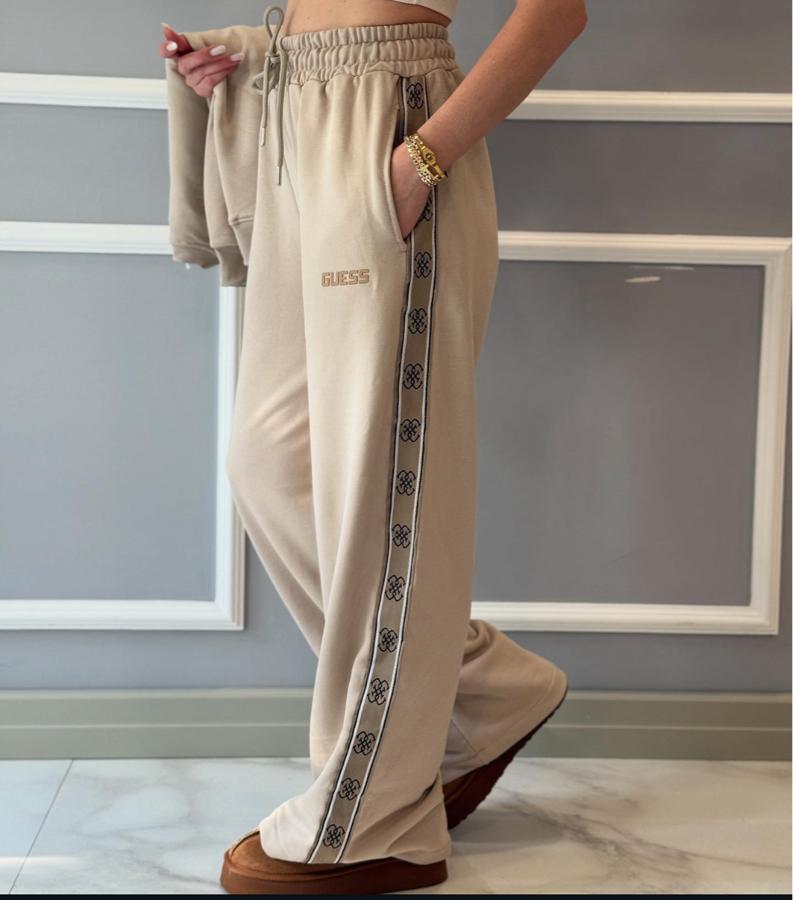 GU Plazzo Pantolon Eşofman Altı Yan Detaylı Vizon