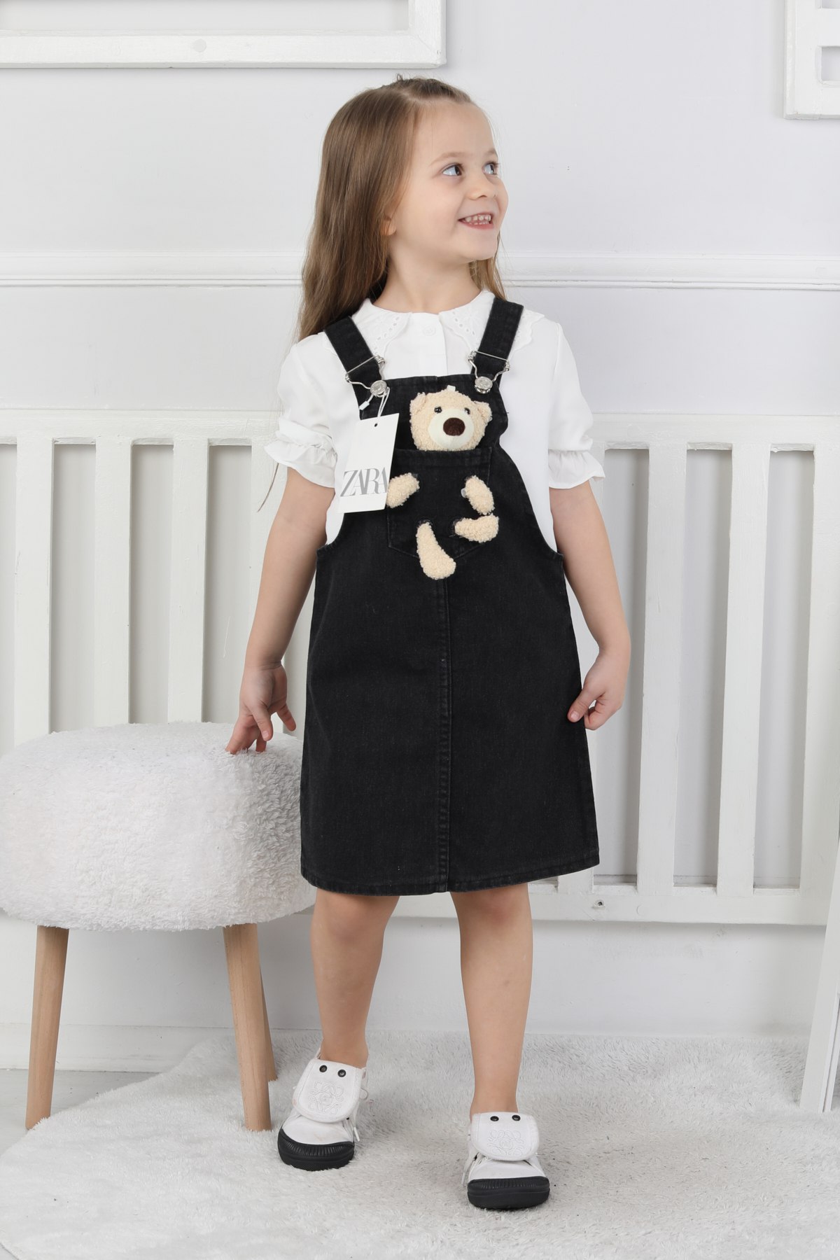 YSM KİDS %100 PAMUK AYICIKLI KOT JİLE