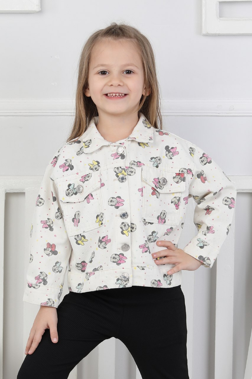 YSM KİDS %100 PAMUK BASKILI KOT CEKET