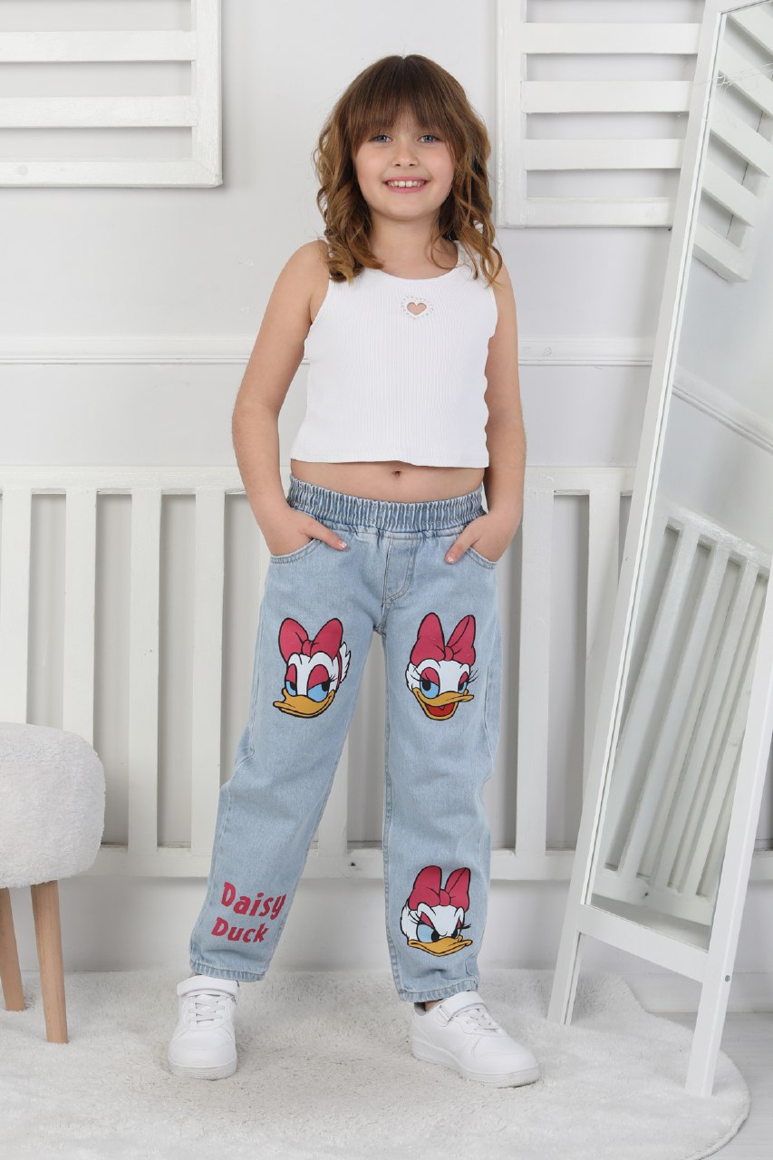 BASKILI KOT PANTOLON %100 PAMUK