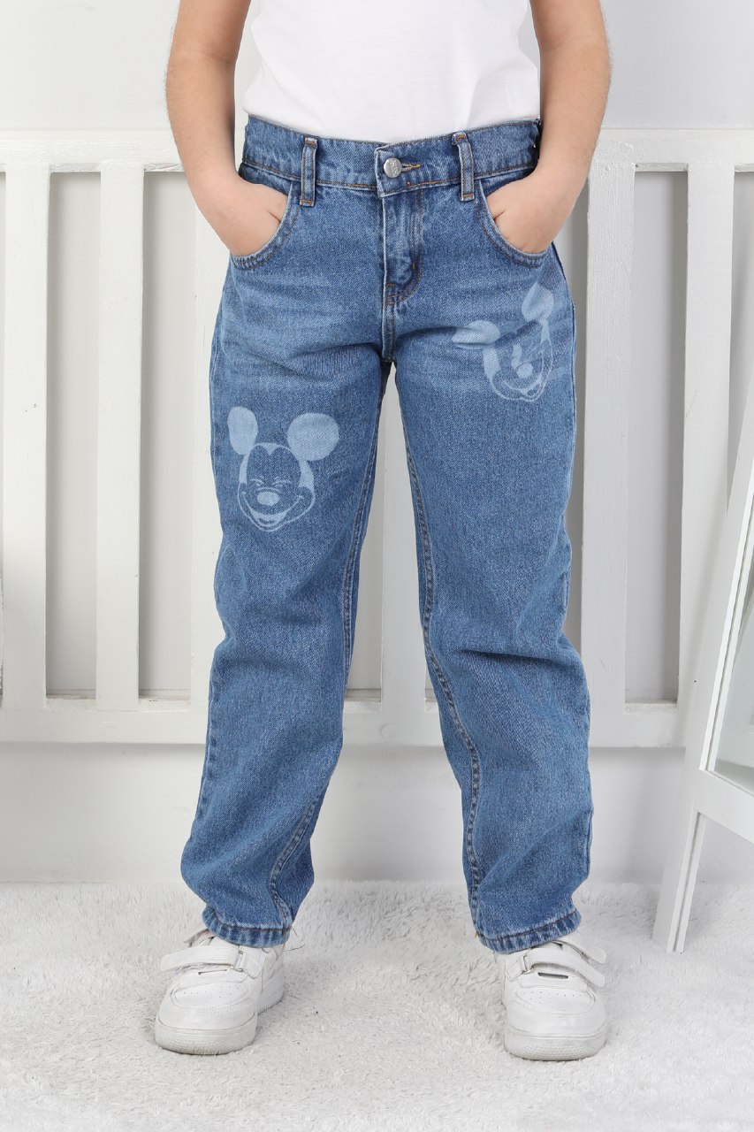 BASKILI KOT PANTOLON %100 PAMUK