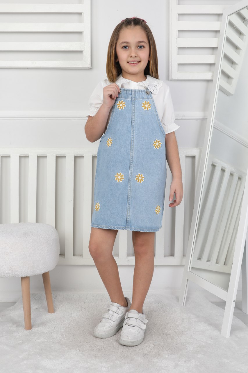 ÇİÇEK BASKILI KOT JİLE %100 PAMUK